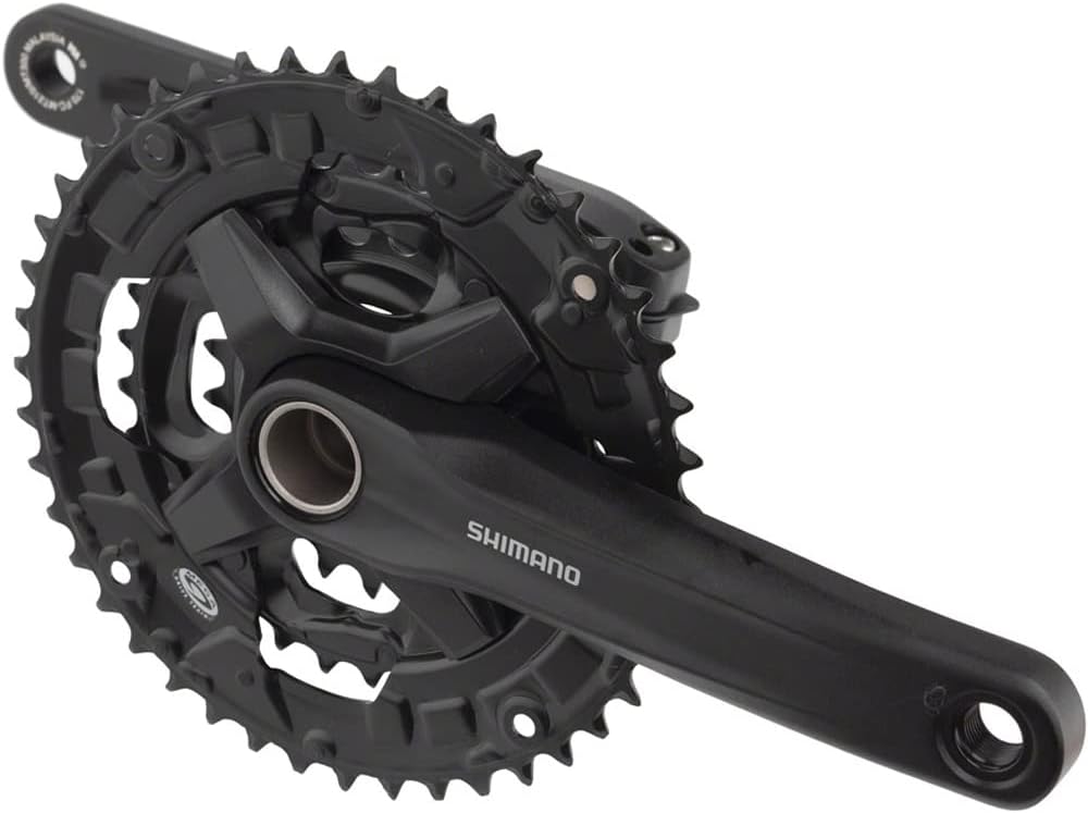 Alivio FC-MT210-3 Crankset - 170mm, 9-Speed, 44/32/22t, Riveted, Hollowtech II Spindle Interface, Black