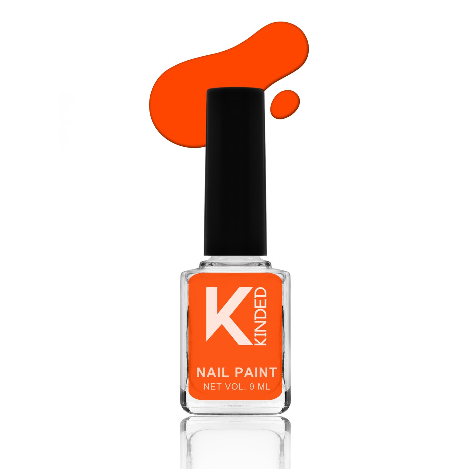 KINDED Nail Paint Long Lasting Lacquer Quick Drying Nail Polish Enamel for Girls Women With One Coat Single Stroke Application (9 ml, Glossy Finish, Shade 02 Neon Orange)-image-28