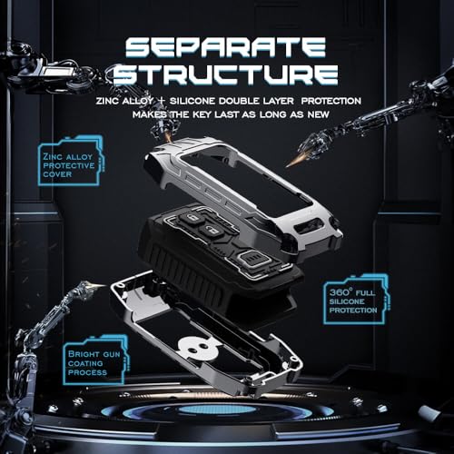 Image of Keyzone Iron Core Key Cover Compatible for Suzuki Victoris,Swift,DZire,Baleno,Ertiga,Grand Vitara, Brezza,Fronx,Jimny XL6, Ignis, Toyota Glanza, Urban Cruiser Hyryder, Rumion 2B smart (Gunmetal)