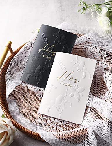 Molekaus Vow Books For Wedding Vow Books Wedding Gift For Bride And Groom Vows Book His And Hers With 28 Pages-5.5 * 3.5 In Wedding Notebook With Gilded Font Set Of 2 （White And Black） #TOP2