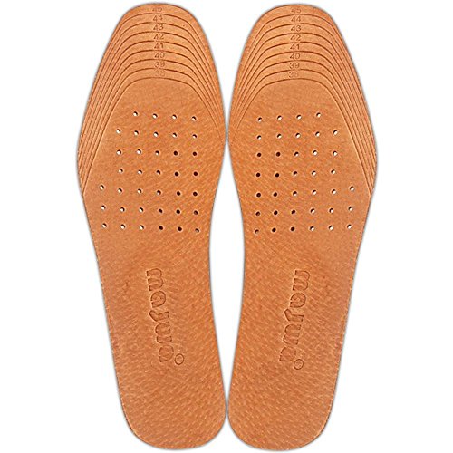 Image of Absorbent Ultra Thin Pigskin Leather Insoles for Stinky Feet-Foot and Shoe Odor Inserts for Shoes-Cinnamon Inserts and Flats for Sweaty Feet and Hyperhidrosis (4 Pair (Pack of 1))