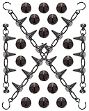 GIDDITZ 20PCS Shoe Chains Punk Rivet Cone Spike Shoe Charms for Women Man Boy Gun-black
