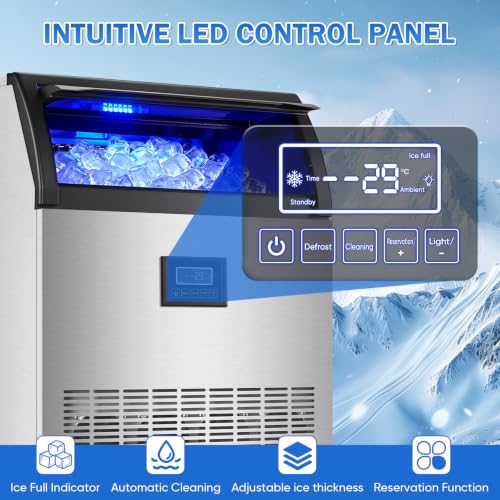 Image of Commercial Under Counter Ice Maker Machine 360Lbs /24H, 80Lbs Storage