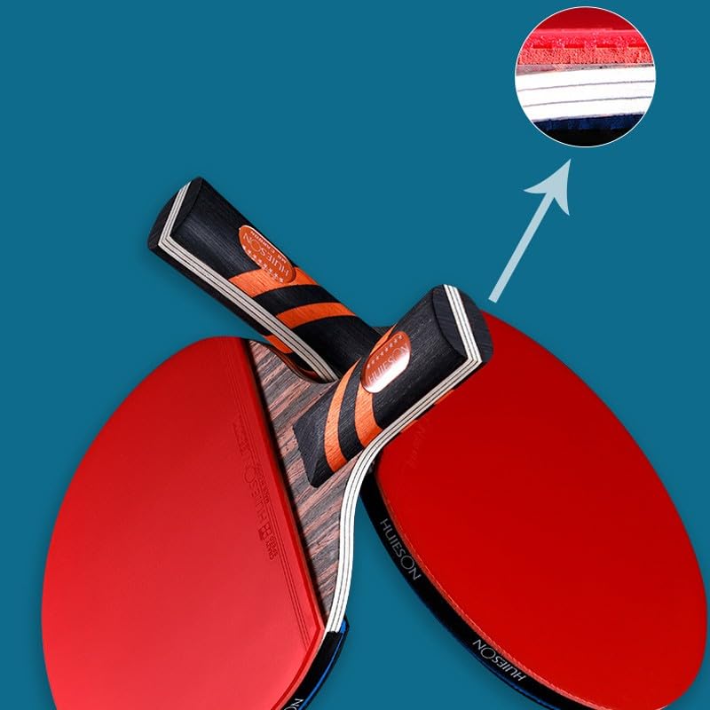 JITEM Ping Pong Paddles,Table Tennis Paddles,2 Piece Professional Table Tennis Bat with Bag, Pure Wood and Carbon Fibre Backing Table Tennis Racket Set for Beginners and Experienced Players(Color:C)