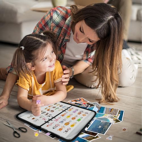 Image of Sticker Storage Book,Organize Your Stickers with Ease A5 Sticker Storage Album,Sticker Binder Book with 120 Sized Pockets and 40 Sheets of Double-Sided Reused Blank Paper,for Planner Stickers