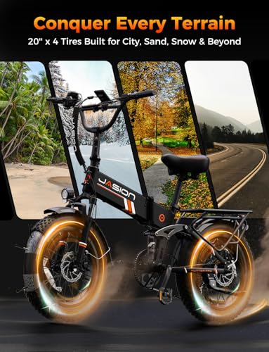 Image of Jasion X Hunter /PRO Electric Bike for Adults,1800W /1400W Peak 20''Fat Tire Foldable Ebike,Folding E Bike Up to 80 /70 Miles Range,720 /624WH Removable Battery,30 MPH E Bike,Certified by UL2849
