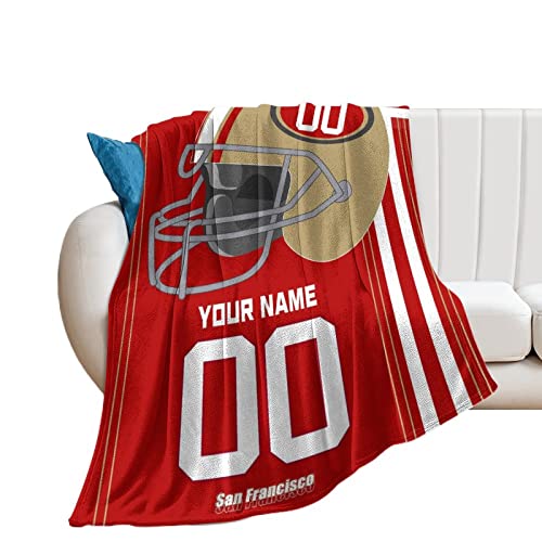 San Francisco Custom Throw Blanket Any Name and Number Gifts for Unisex