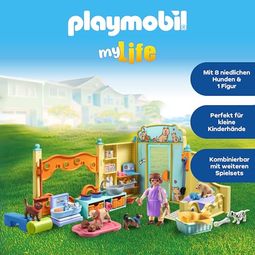 PLAYMOBIL | Welpenhaus | Welpenspielzeug Kind | Tierfiguren Set | Spielzeug für Kinder ab 4 Jahren | 71743