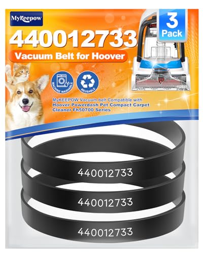 MyKEEPOW 3 Pack Vacuum Belts Compatible with Hoover PowerDash Pet Carpet Cleaner FH50700, FH50710, FH50702, FH50703I Series, Replace Parts 440012733, 440014074