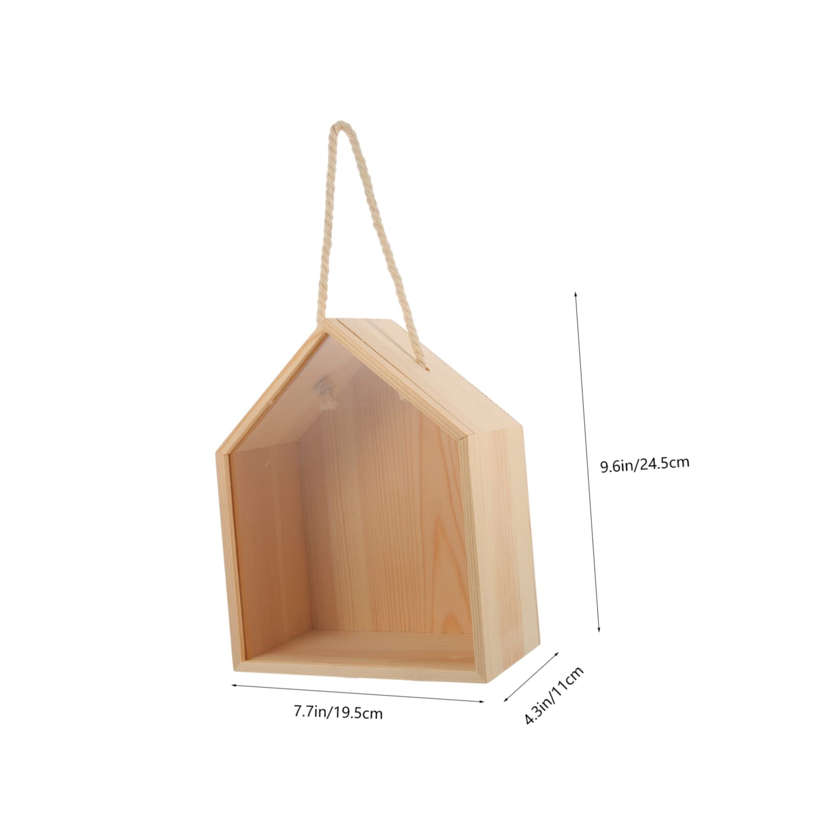 DECHOUS Scatola Regalo per Dolci in Legno e Acrilico Khaki a Forma di Abitazione, Scatola Trasparente per Bomboniere Matrimonio e Feste, Raffinato Porta Gioielli e Dolcetti