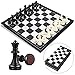 Peradix Schachspiel Magnetischem Einklappbar Schachbrett Schach für Kinder ab 6 Jahre (25 * 25cm), Black and White