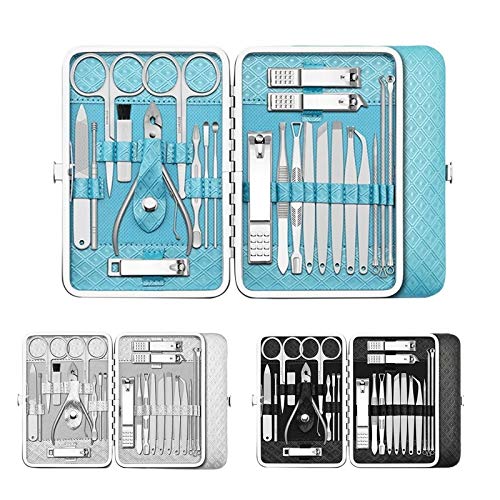 Zestaw do strzyżenia paznokci 23 szt./Zestaw do manicure Pedicure Zestaw klipsów do paznokci Zestaw do brwi do manicure do manicure Pedicure (kolor : niebieski)