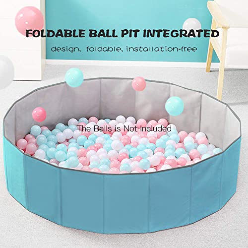 OMNISAFE 51x11.8Inch Kids Ball Pit Without Balls, Foldable & Portable & Reusable Balls Pit for Toddlers, Play Pit for Dog, Indoor & Outdoor Use, Oversized (Blue) - Thumbnail 3