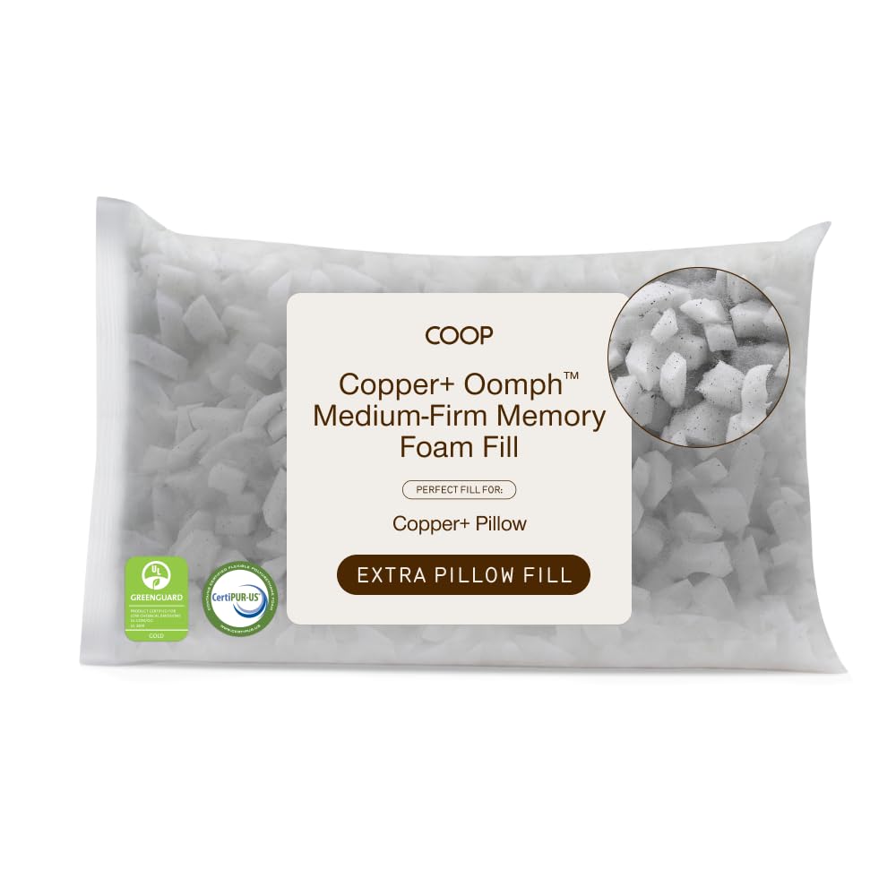 Coop Home Goods Oomph Copper+ Extra Pillow Fill, Graphene-Infused Stuffing