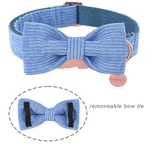 DOGWONG Corduroy Dog Collar with Bowtie - Image 2