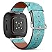 CJBROES Replacement Leather Watch Band, Compatible with Fitbit Versa 3 and Fitbit Sense of Wristband Bracelet Accessory - Colorful