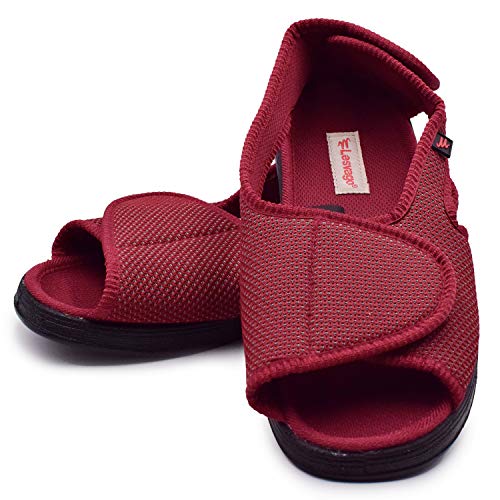 W&LESVAGO Women's Open Toe Diabetic Slippers Width Adjustable, Arthritis&Edema Shoes for Swollen Feet MS6010W