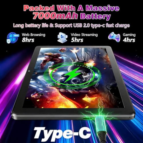 Image of Android 16 Tablet with Gemini AI 26GB RAM + 128GB ROM, 10 Inch Graphite | T606 Octa-Core, 800x1280 IPS HD, Touchscreen Display,1TB TF, WiFi 6, 7000mAh Battery, FM Radio, GPS,GMS