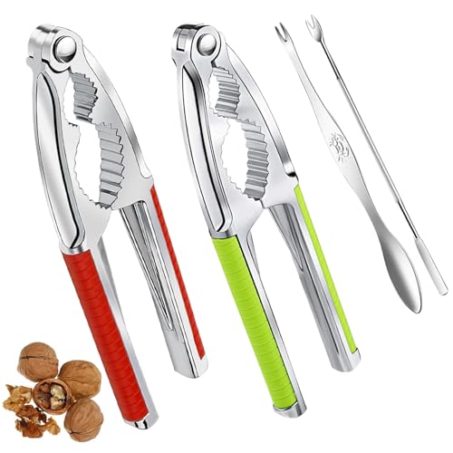 2-Pack Stainless Steel Nutcracker with Non-Slip Handle