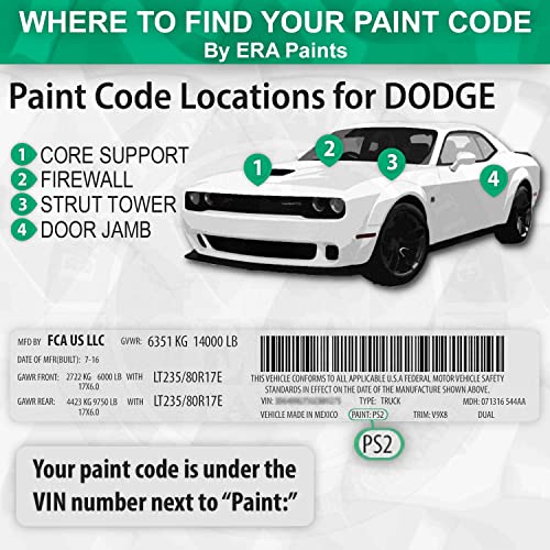 ERA Paints PRN/LRN - Viper Red for DODGE Exact Match Automotive Touch Up Paint Spray - Pro Kit