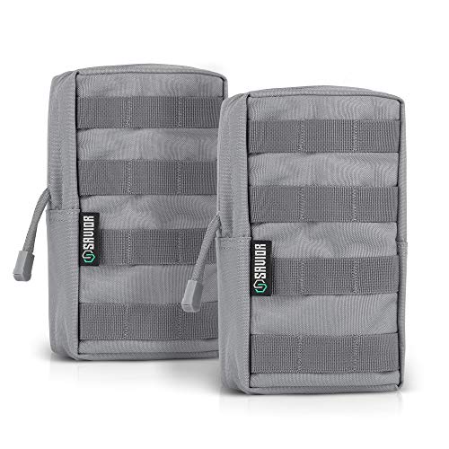 Savior Equipment Tactical Molle Pouches Versatile Lightweight Compact Accessory Utility Tool Organizer Belt Waist Bag, 2-Pack