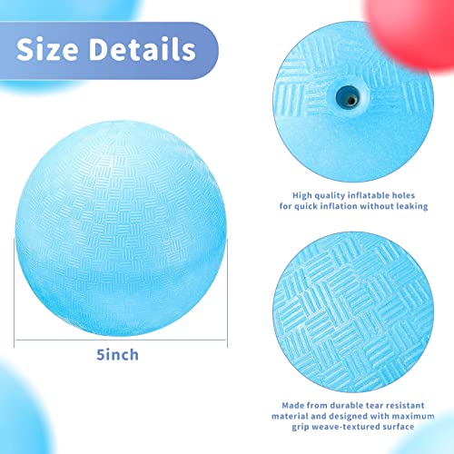 Pack Of 2 Rubber Balls 5 Inch Playground Balls For Kids Outdoor Bouncy Ball Set Red Blue Dodgeball Balls Inflatable Handball Ball Kickball Ball For Yoga Play Exercise Playground Soccer Basketball #TOP1
