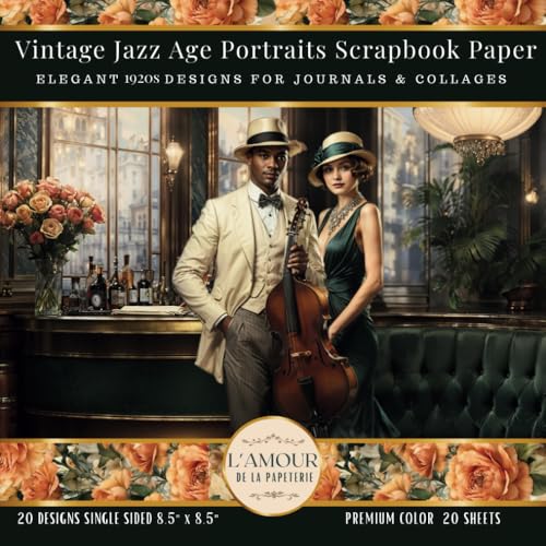 Vintage Jazz Age Portraits Scrapbook Paper: Elegant 1920s Designs For Journals & Collages image 2