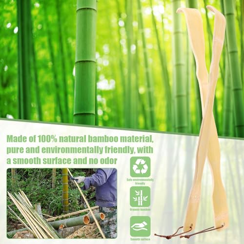 HOFASON 2 Pack Wooden Bamboo Back Scratcher for Adults Men Women, Gifts for Seniors, Small Funny Christmas Gifts for Elderly Men Women, 16.5 Inch Long Handle Back Scratchers Easter Basket Stuffers - Image 5