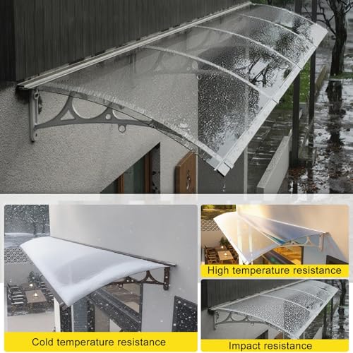 Auvent en aluminium polycarbonate transparent pour protection extérieure