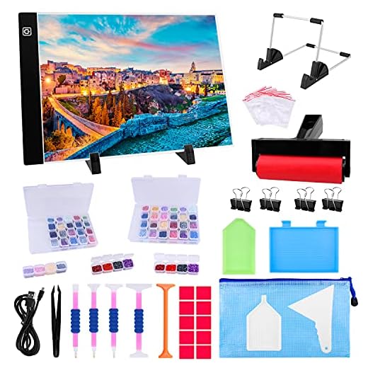 Ratukall 183PCS A4 Diamond Painting Light Pad Kit, Light Board for Diamond Painting Accessories, Tracing Light Box with 5D Painting Tools Set for Full Drill & Partial Drill 5D Diamond Art