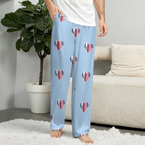 U.S. And Missouri Flags Men's Pajama Pants Lightweight Pjs Bottoms Sleep Lounge Pant with Pocket Drawstring4