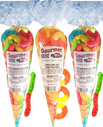 Gummy Worms Neon Sour y Juicy Peach Rings 30 Oz miniatura 1