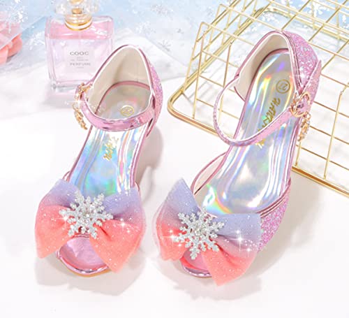JOEupin Toddler Little Girls Dress Shoes Glitter Low Heel Mary Jane Sparkle Party Wedding Princess Pumps Flower Girl Shoes4