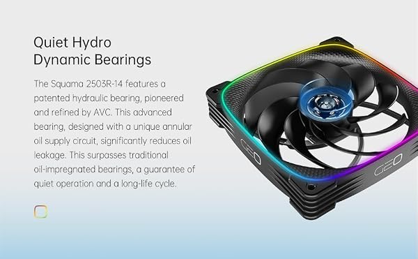 Geometric Future Squama 2503R Reverse Blade RGB PWM Fan - 140mm - 1 Pack – Performance & Silent Balance - Dual Lighting Loop - 5V 3pin addressable RGB - 4pin PWM - White(GEO-S2503RW-14S) by Geometric Future - Image 3