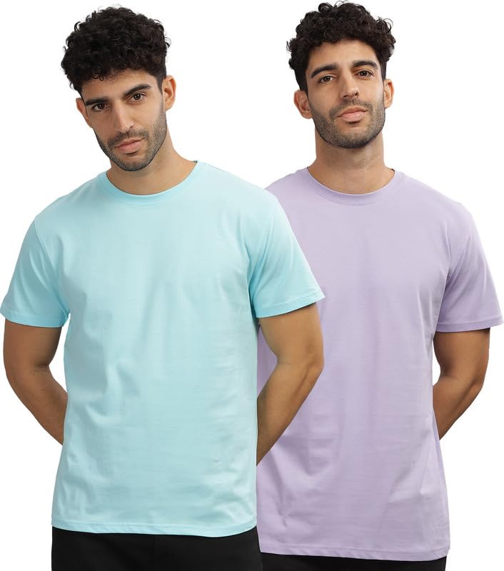 Image of XENOVAURBAN Unisex Regular Cotton Combo of 2 Solid Color Tshirt