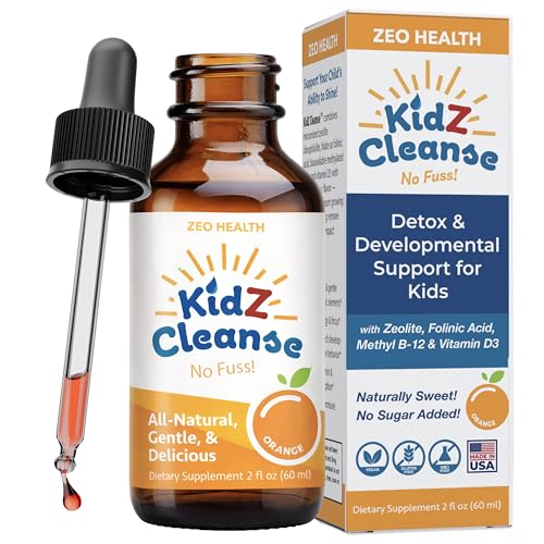 Zeolite Detox for Kids with Folinic Acid + Methyl B12 + D3 | Methylation + Heavy Metal Detox Support Supplement | Promotes Behavioral Focus + Speech Development | Orange Flavor Liquid Drops 2oz
