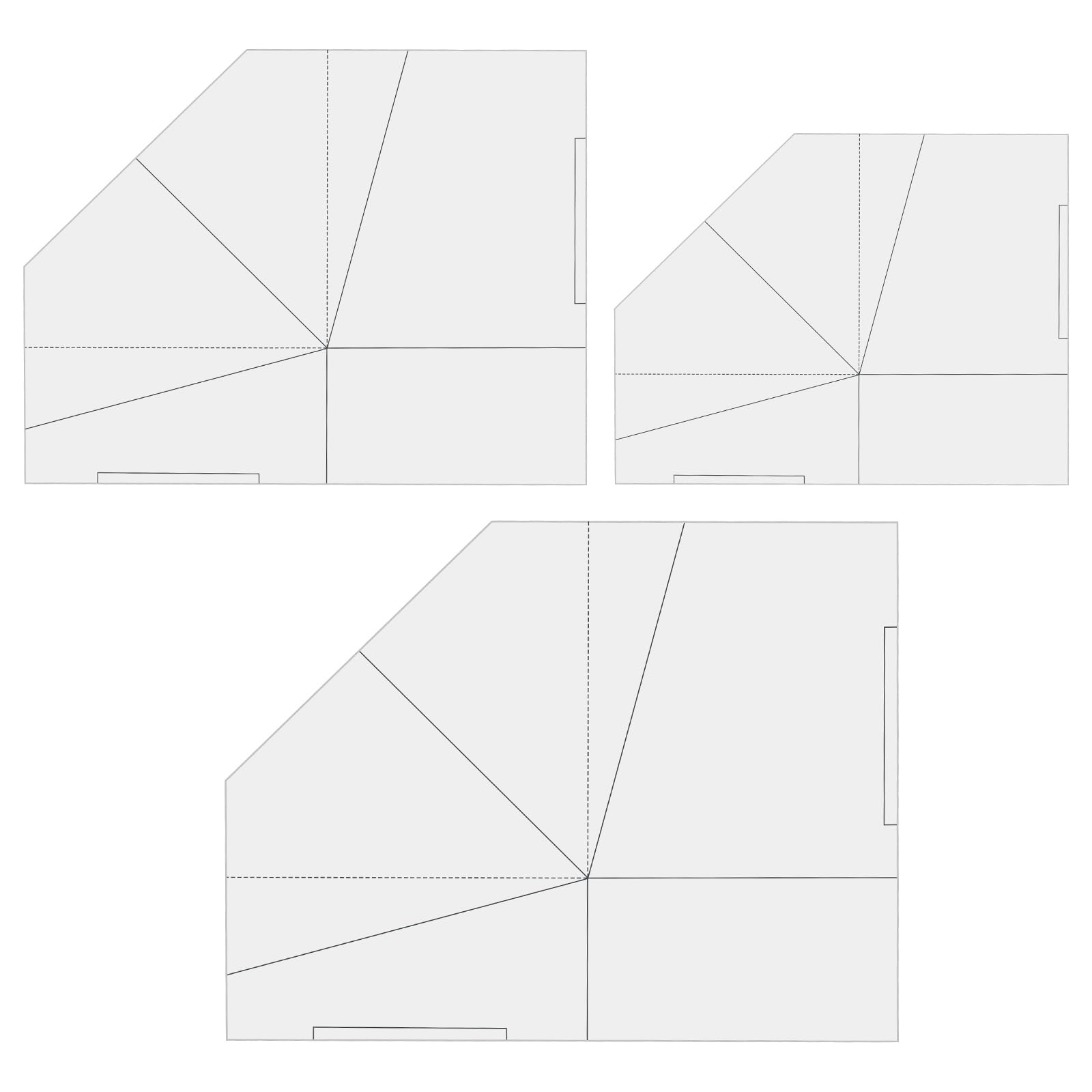 3 Pcs DIY Fabric Foldable Food Basket Sewing Template, Handbag Quilting Template, Acrylic Foldable Food Basket Bag Templates, Creative Patchwork Stencils Basket Bag Template Sewing Ruler