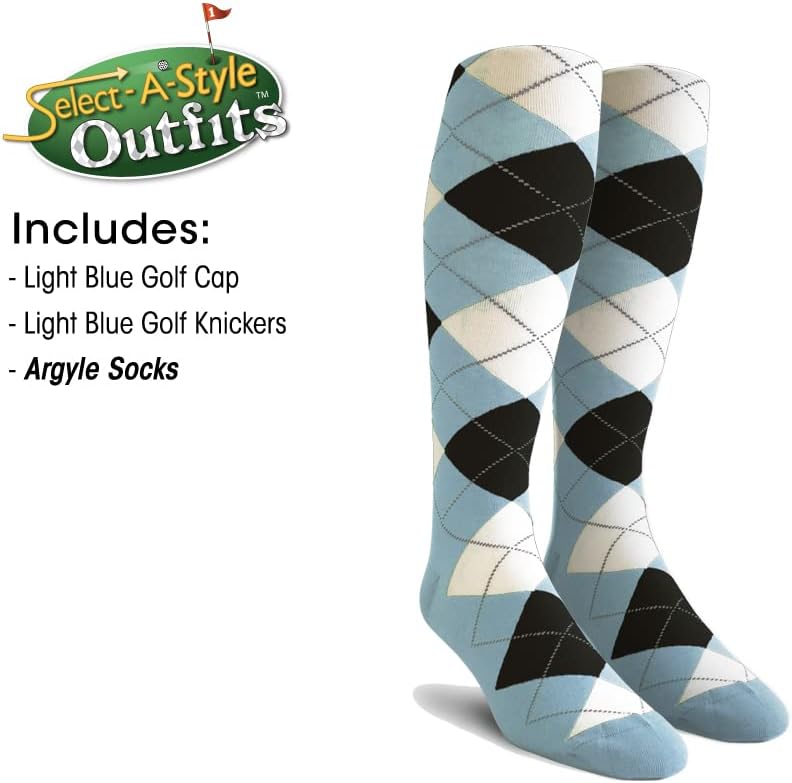 Golf Knickers Ladies Select A Style Outfit - Matching Golf Cap - Light Blue