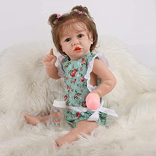 MWKL Reborn Baby 58cm Nette Reborn Puppe Vollsilikon Körper Wiedergeburt Puppe 22 Zoll Lebensechte Realistische… – Bild 6