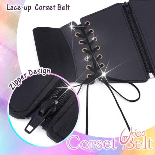Urieo Zipper Leather Corset Belt for Women3