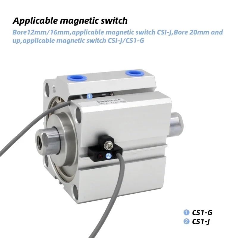 Vérin compact double tige SDAD32X10 pneumatique alésage 32mm - 6