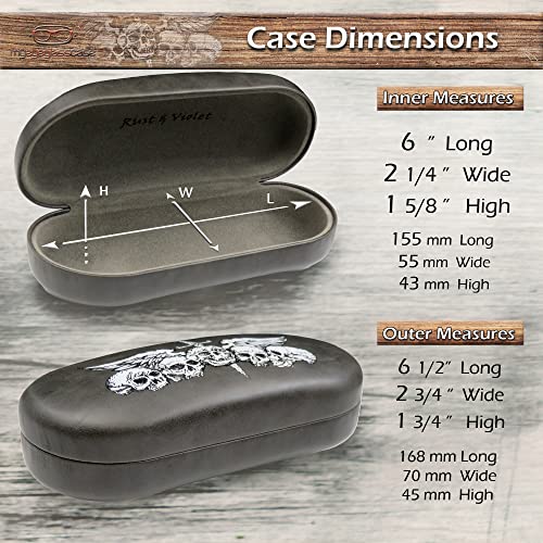 Image of MyEyeglassCase - Large Sunglasses Case - Hard Glasses Case Holder w /Pouch & Cloth - Eyeglass Case Aviator Frames Men & Women