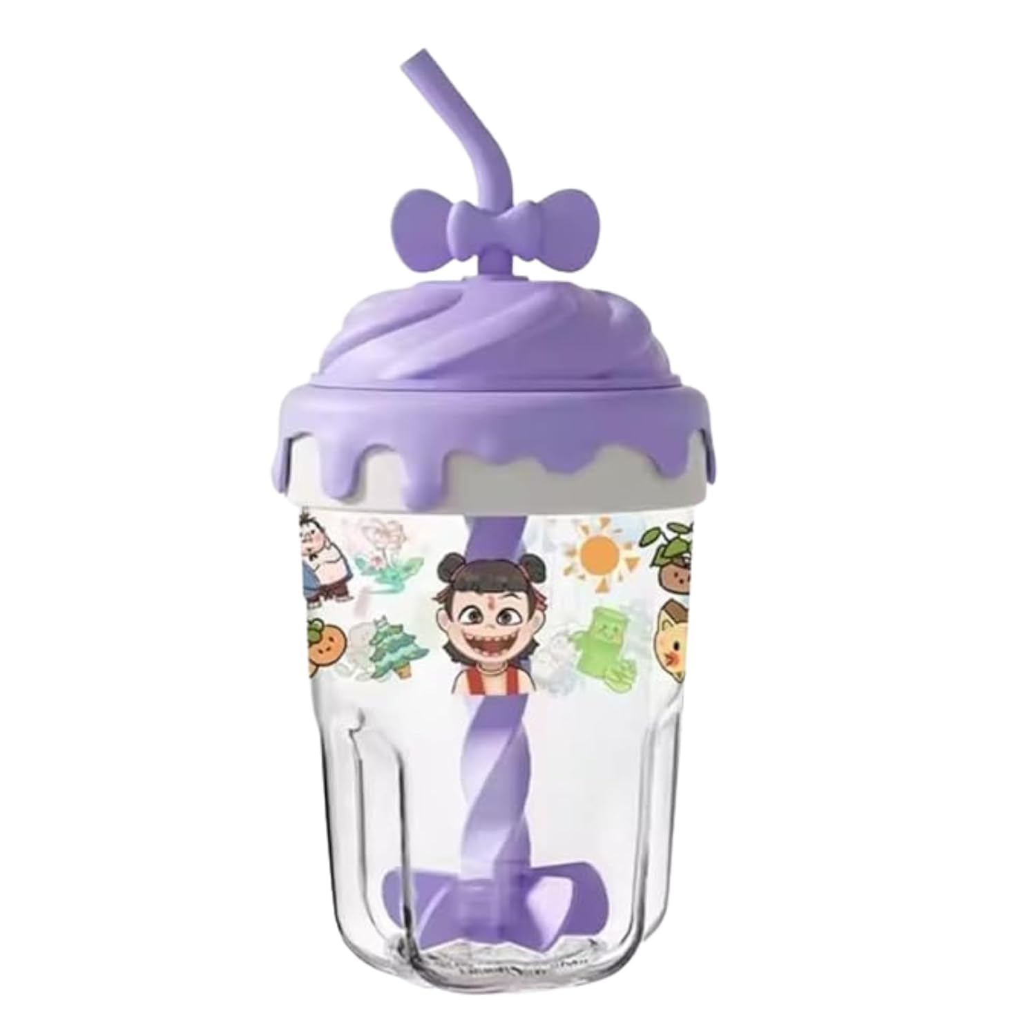 400ml Sipper Bottle Creative Mixing Cup Sipper Bottle with Lid and Straw Cute Shaker Mug Water Tumbler for Protein Shakes Iced Coffee Milkshakes Juice-image-41