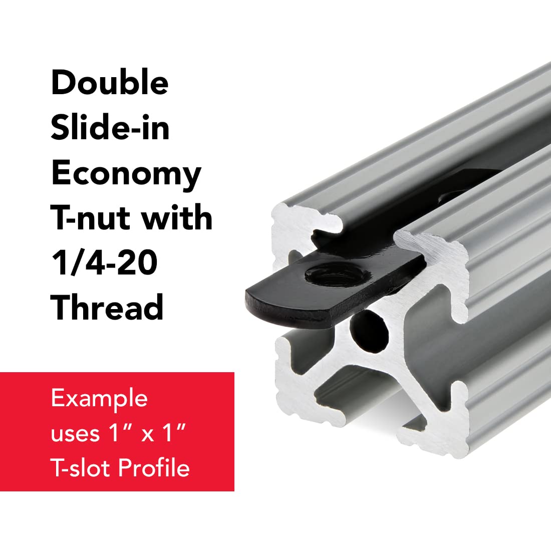 8020, 3280, 10 Series 1/4-20 1/4 Double Threaded Slide in Economy