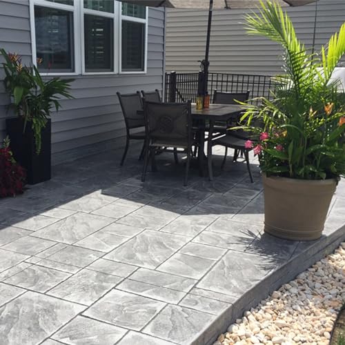 Moules à béton texturés en polyuréthane durable pour empreinte ardoise de terrasse