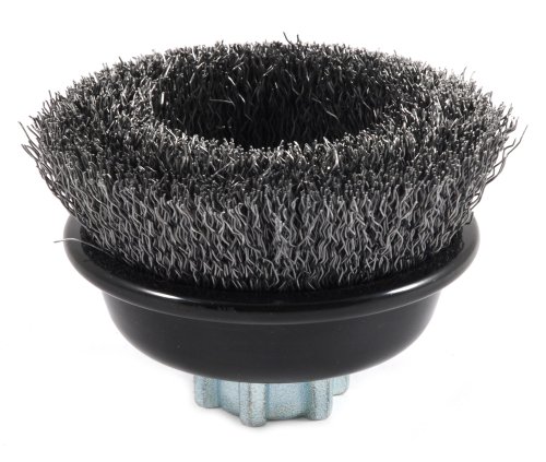 Image of Forney 72856 Wire Cup Brush, Industrial Pro Coarse Crimped with 5 /8-Inch-11 and M14-by-2.0 Multi Arbor, 3-Inch-by-.012-Inch