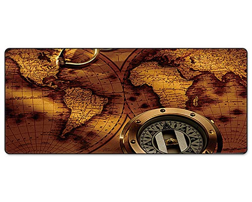 FORRICA Tapis de Souris Gaming Surdimensionné 900 x 400 mm Grands Gaming Mousepad Imperméable Antidérapant Surface Tapis de Souris pour Ordinateur Bureau Gamer Carte du Monde E Cover