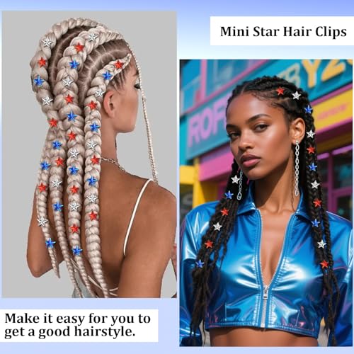 YISSION 30 unidades pinzas para cabello 4 de Julio miniatura 4