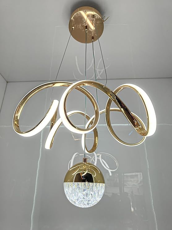 Image of Fiberglass Vortex Contemporary Chic Profile Pendant Light - LED Hanging Fixture Ideal for Residential and Professional Spaces