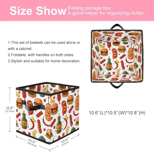 Boîte de rangement alimentaire pliable grand cube double poignées - 3